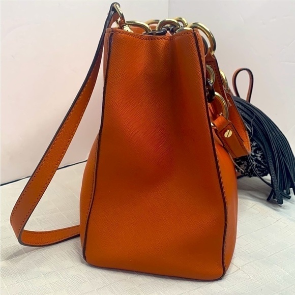 Michael Kors Teagen Small Satchel Crossbody Brown MK Signature Duffle - Picture 4 of 9